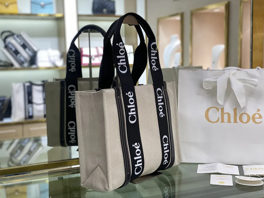 Chloe Woody Series Black Straps Tote Bag