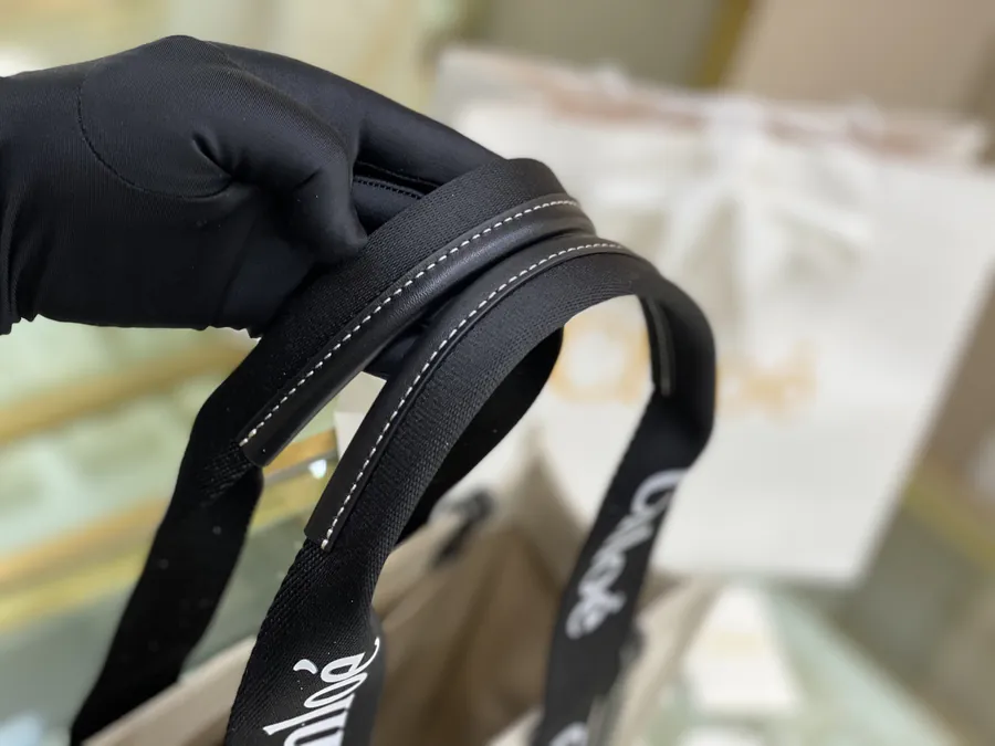 Chloe Woody Series Black Straps Tote Bag