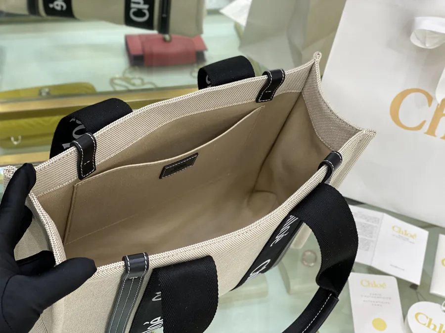 Chloe Woody Series Black Straps Tote Bag
