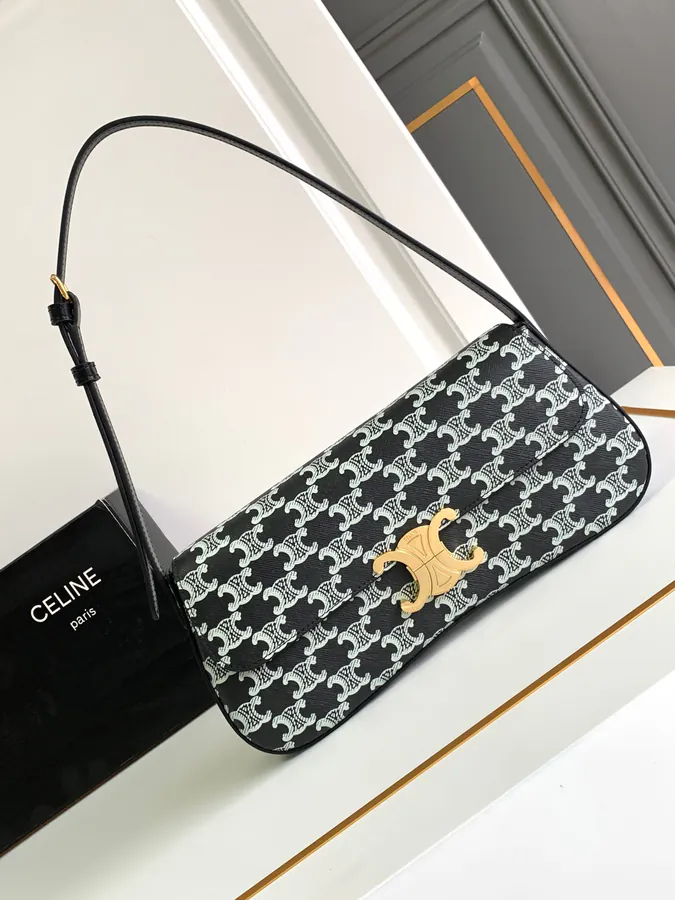 CELIN E 2024 Lola Medium Handbag with Dual Color Logo Print