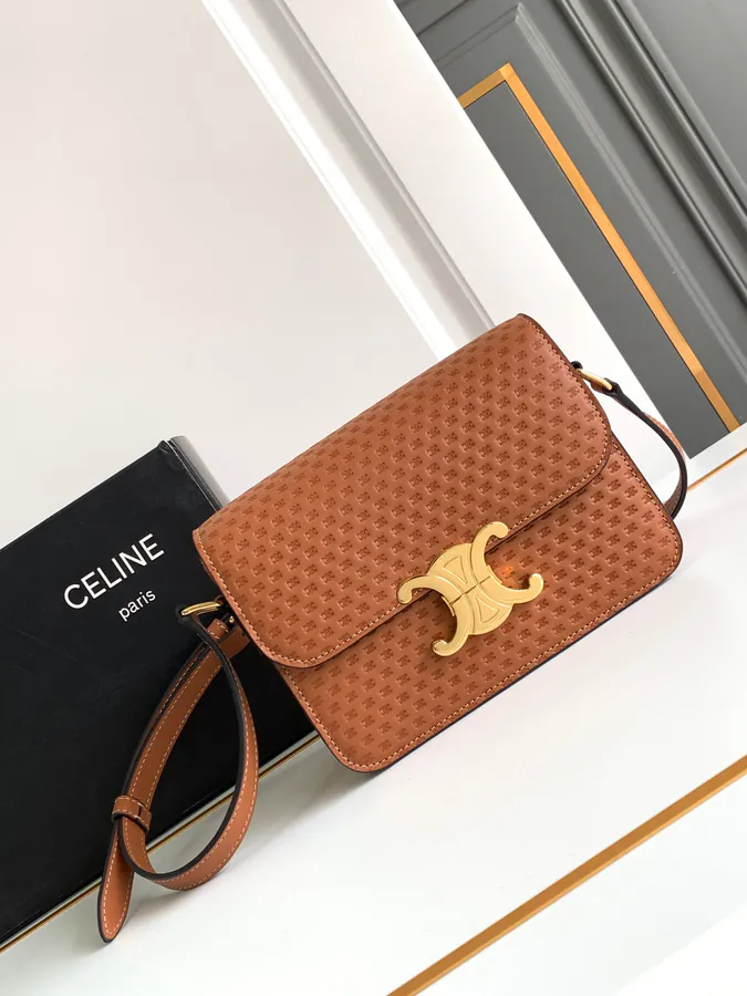 Celine Triomphe Teen Box with Pressed Logo