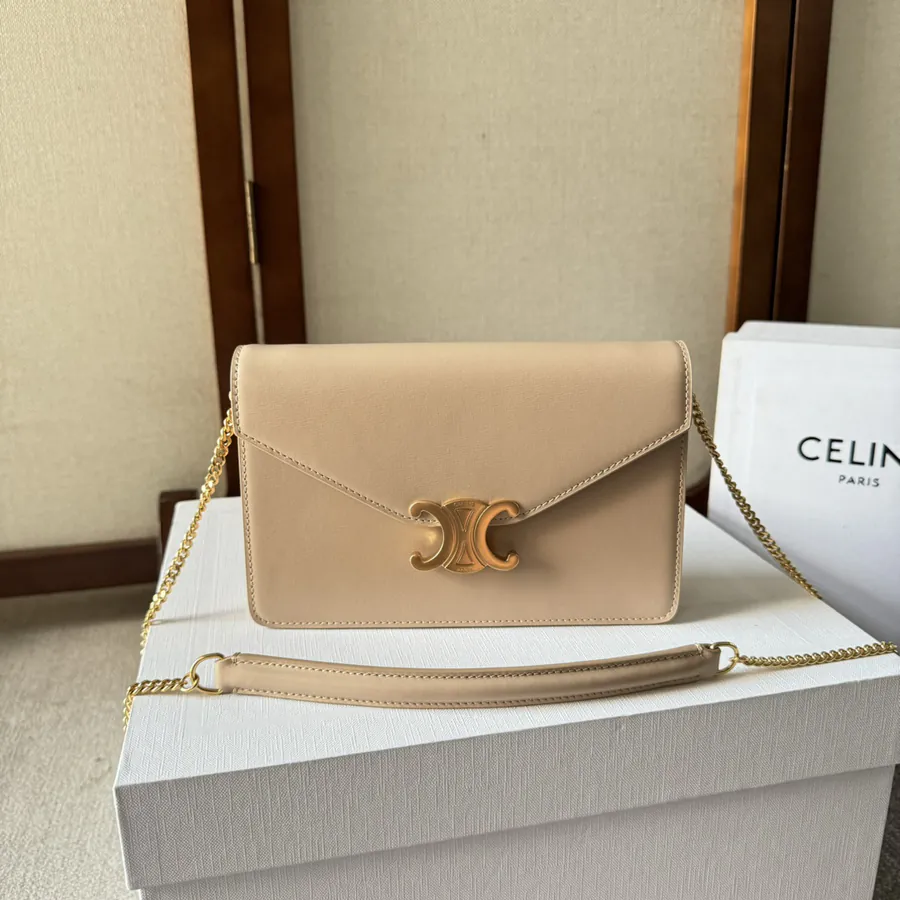 CELIN* Cuir Triomphe Logo Print Wallet