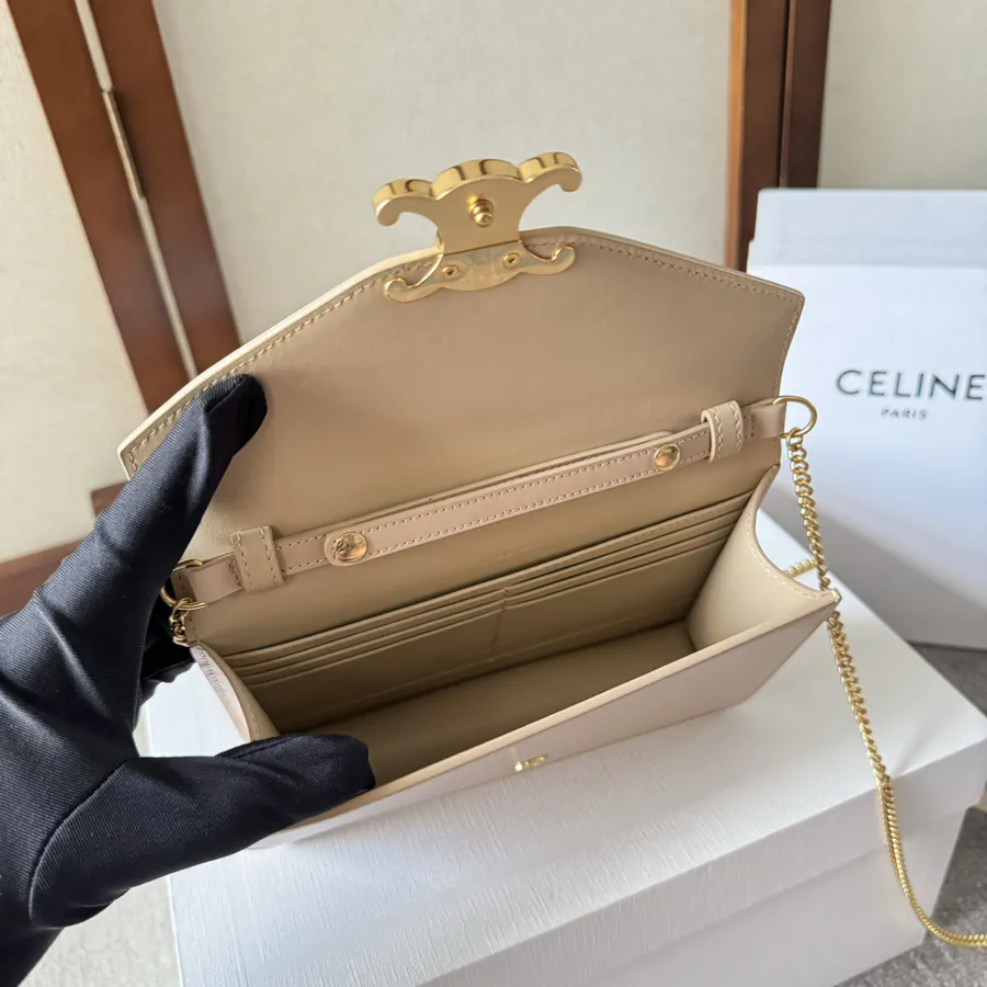 CELIN* Cuir Triomphe Logo Print Wallet