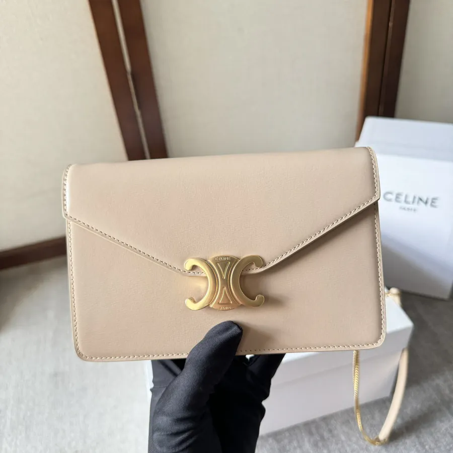 CELIN* Cuir Triomphe Logo Print Wallet