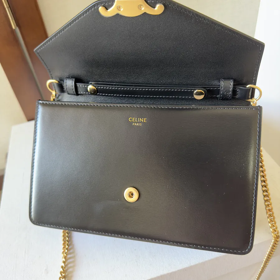 CELIN* Cuir Triomphe Logo Print Leather WOC
