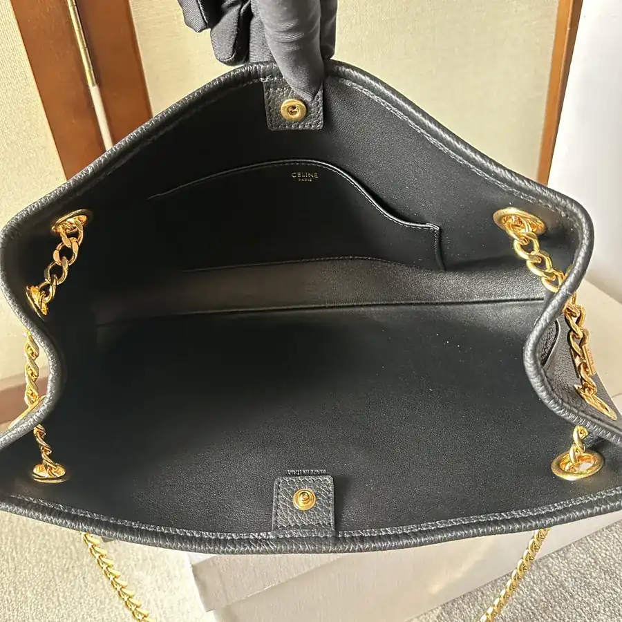 CELIN E23 Newspaper Triomphe Soft Leather Chain Bag