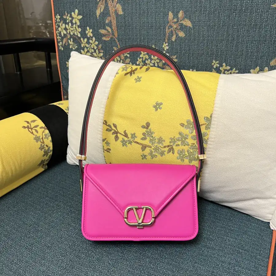 GARAVANI LETTER Small Calfskin Handbag with VLOGO Signature Button