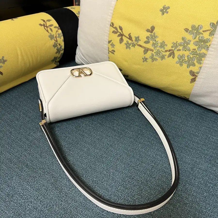 GARAVANI LETTER Mini Calfskin Handbag with V Logo Signature Button
