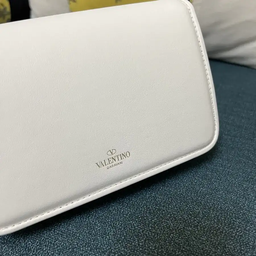 GARAVANI LETTER Mini Calfskin Handbag with V Logo Signature Button