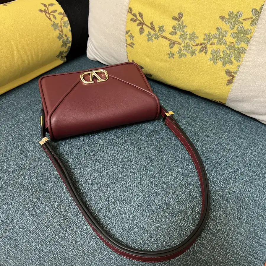 GARAVANI LETTER Small Calfskin Handbag with VLOGO SIGNATURE Button Closure