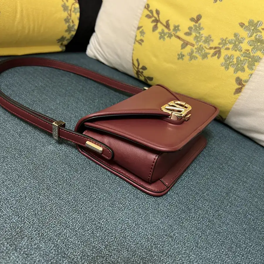 GARAVANI LETTER Small Calfskin Handbag with VLOGO SIGNATURE Button Closure