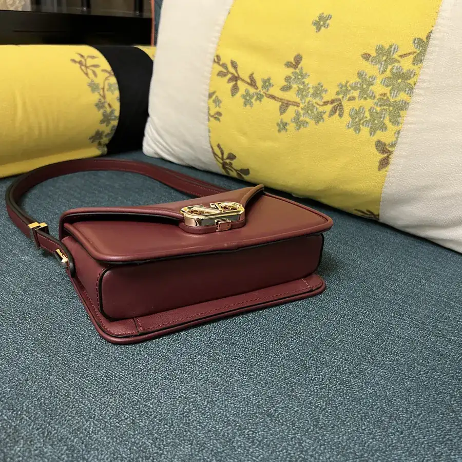 GARAVANI LETTER Small Calfskin Handbag with VLOGO SIGNATURE Button Closure