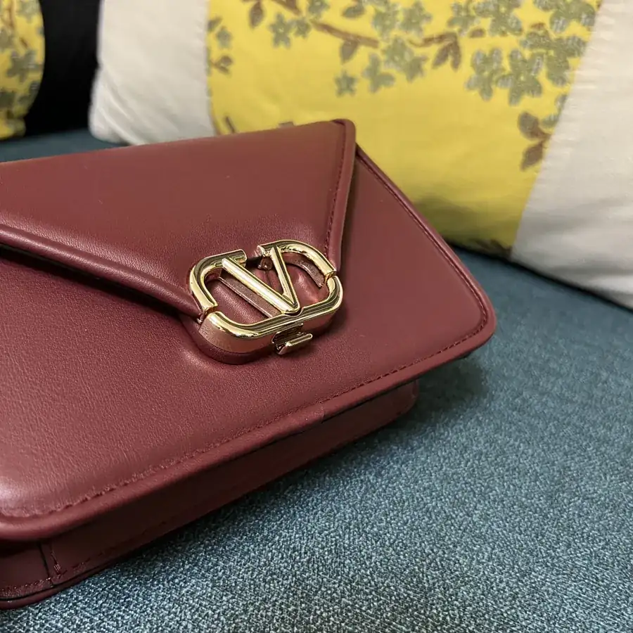 GARAVANI LETTER Small Calfskin Handbag with VLOGO SIGNATURE Button Closure