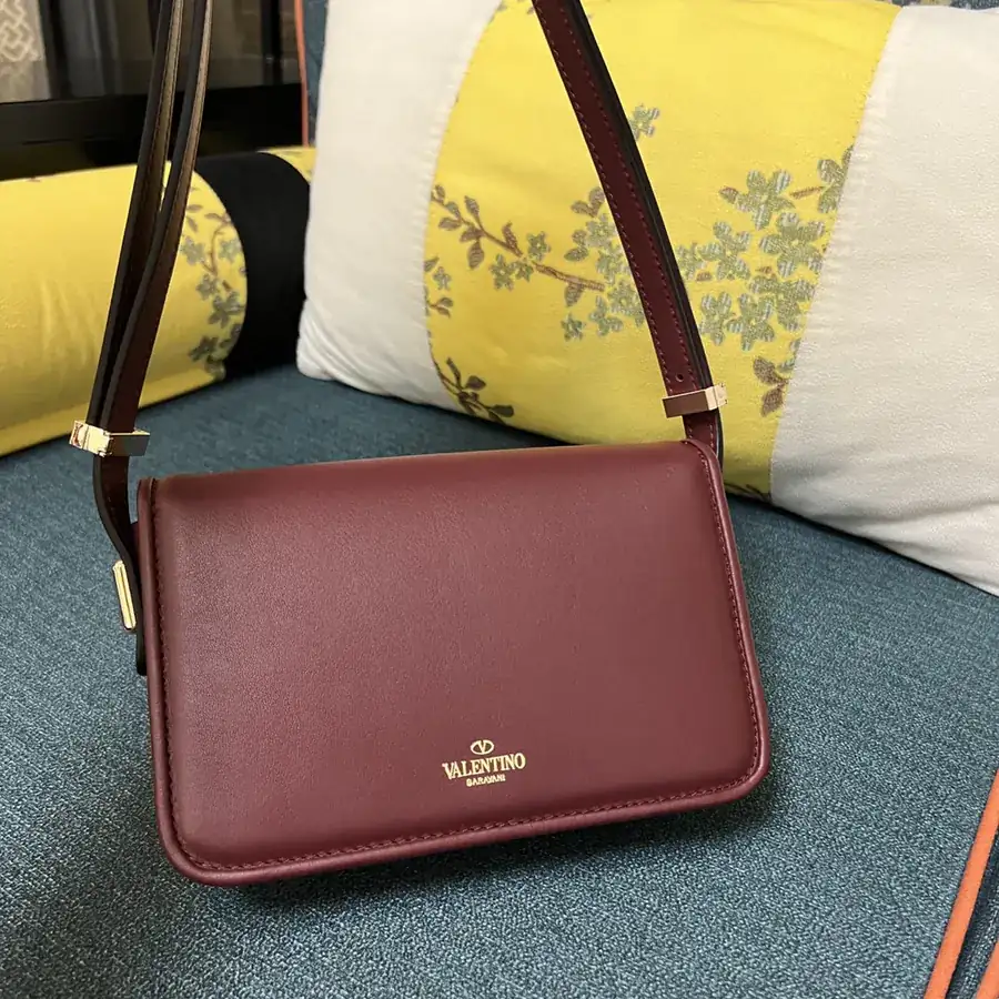 GARAVANI LETTER Small Calfskin Handbag with VLOGO SIGNATURE Button Closure