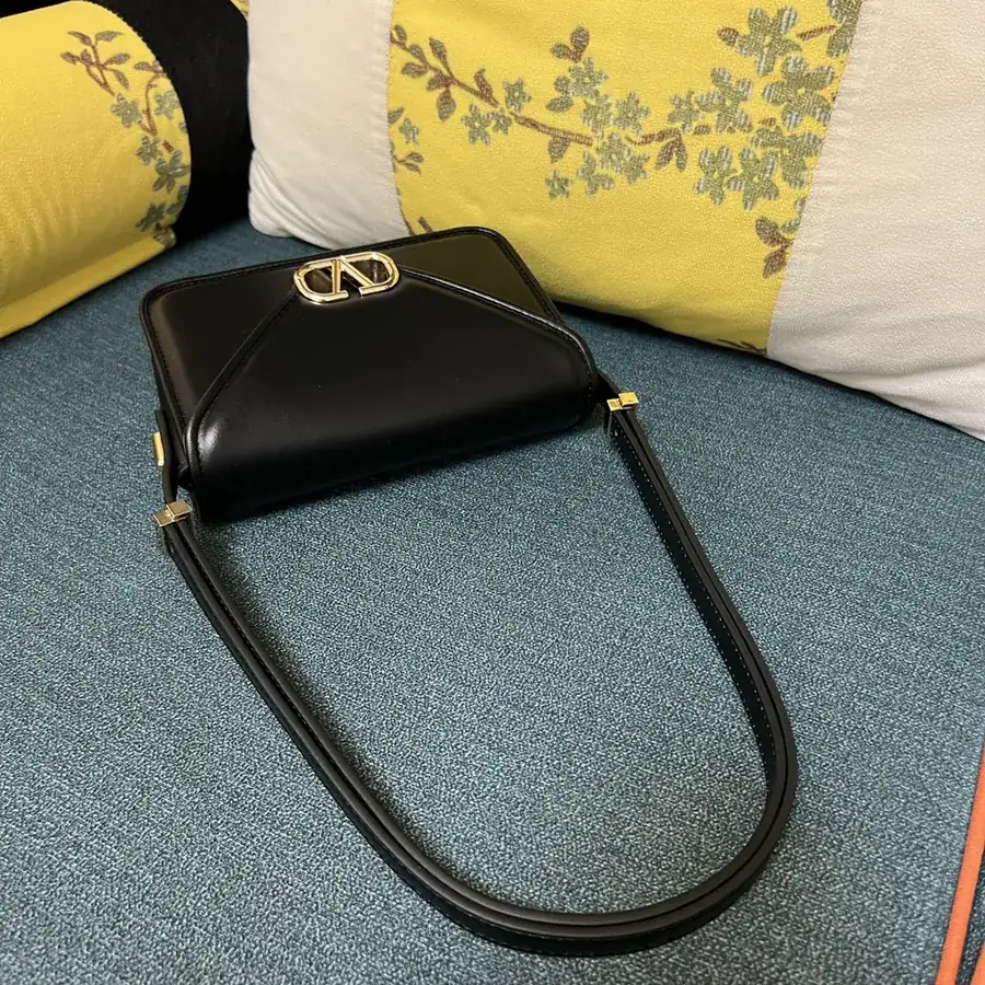 GARAVANI LETTER Mini Calfskin Handbag with V Logo Signature Closure
