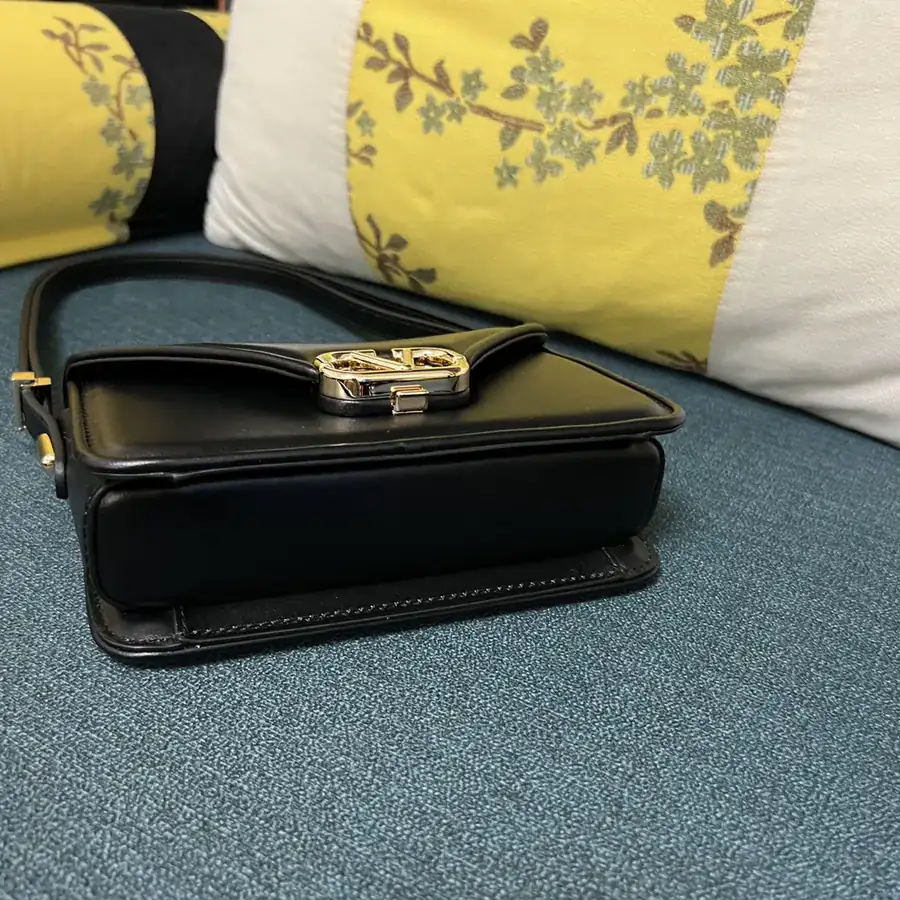 GARAVANI LETTER Mini Calfskin Handbag with V Logo Signature Closure