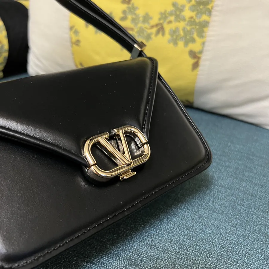 GARAVANI LETTER Mini Calfskin Handbag with V Logo Signature Closure
