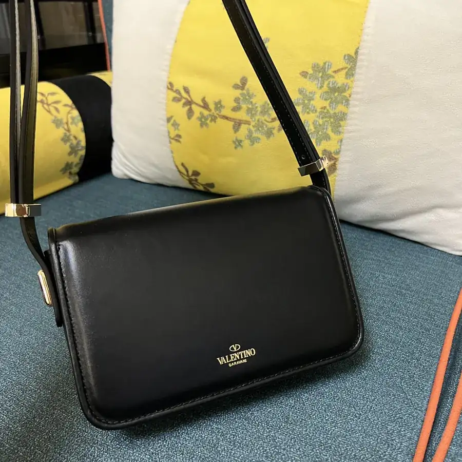 GARAVANI LETTER Mini Calfskin Handbag with V Logo Signature Closure