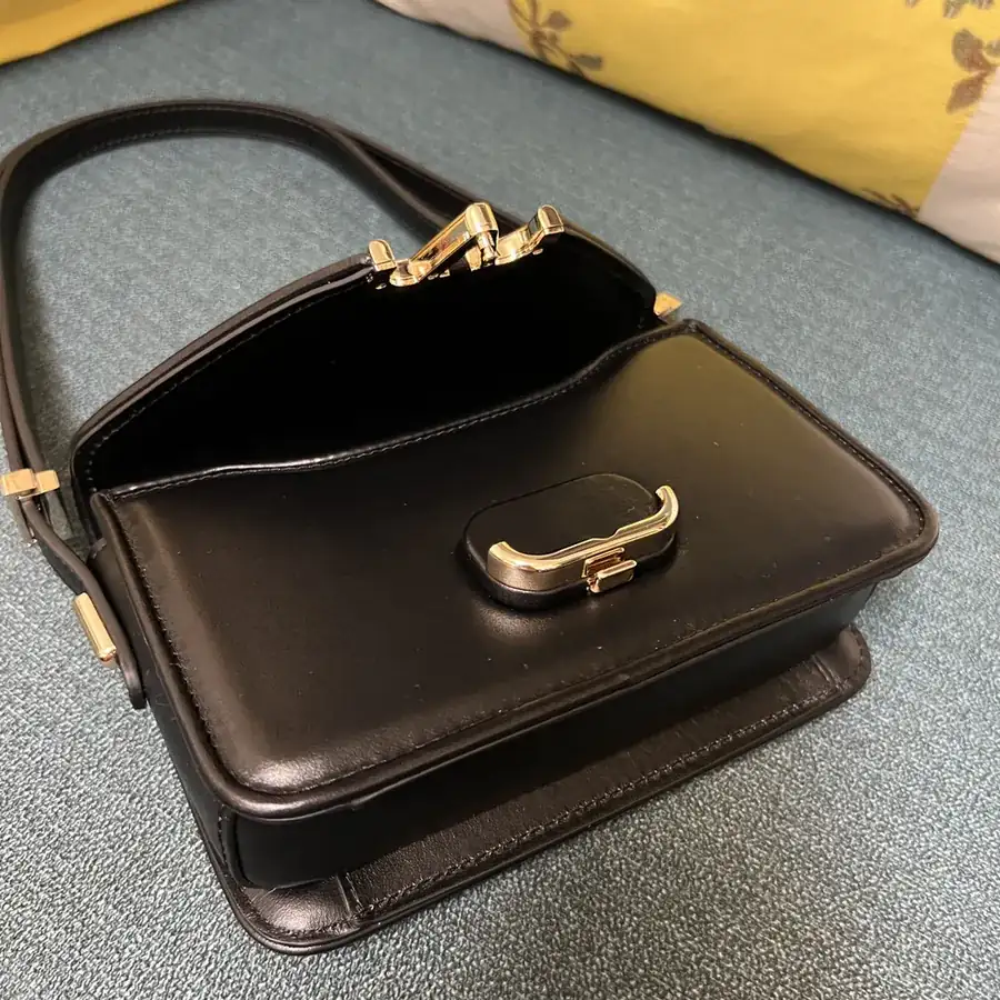 GARAVANI LETTER Mini Calfskin Handbag with V Logo Signature Closure