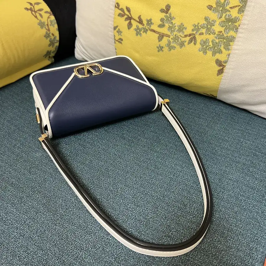 GARAVANI LETTER Mini Calfskin Handbag with V Logo Signature Button