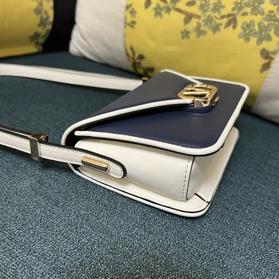 GARAVANI LETTER Mini Calfskin Handbag with V Logo Signature Button