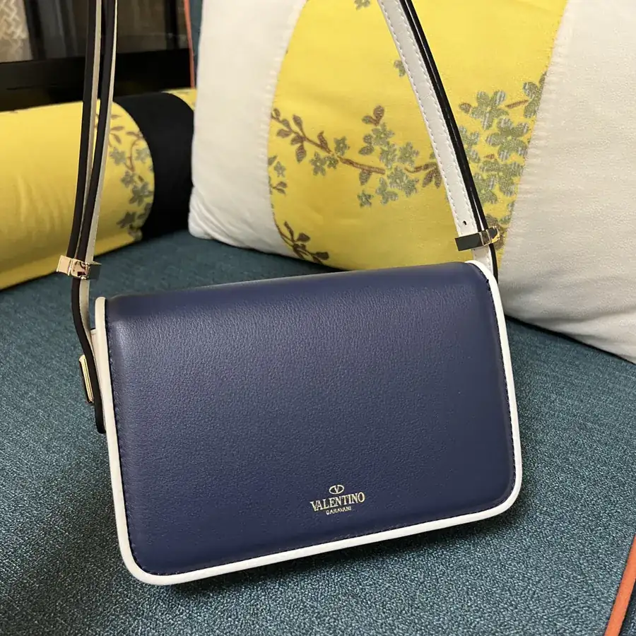 GARAVANI LETTER Mini Calfskin Handbag with V Logo Signature Button