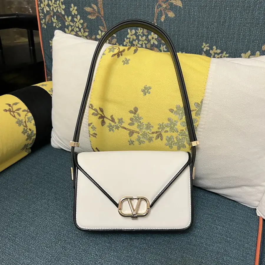 GARAVANI LETTER Mini Calfskin Handbag with V Logo Signature Closure