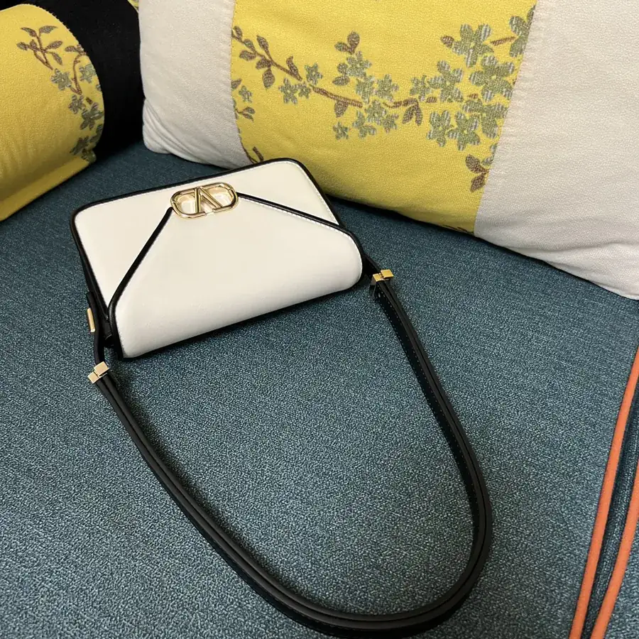 GARAVANI LETTER Mini Calfskin Handbag with V Logo Signature Closure