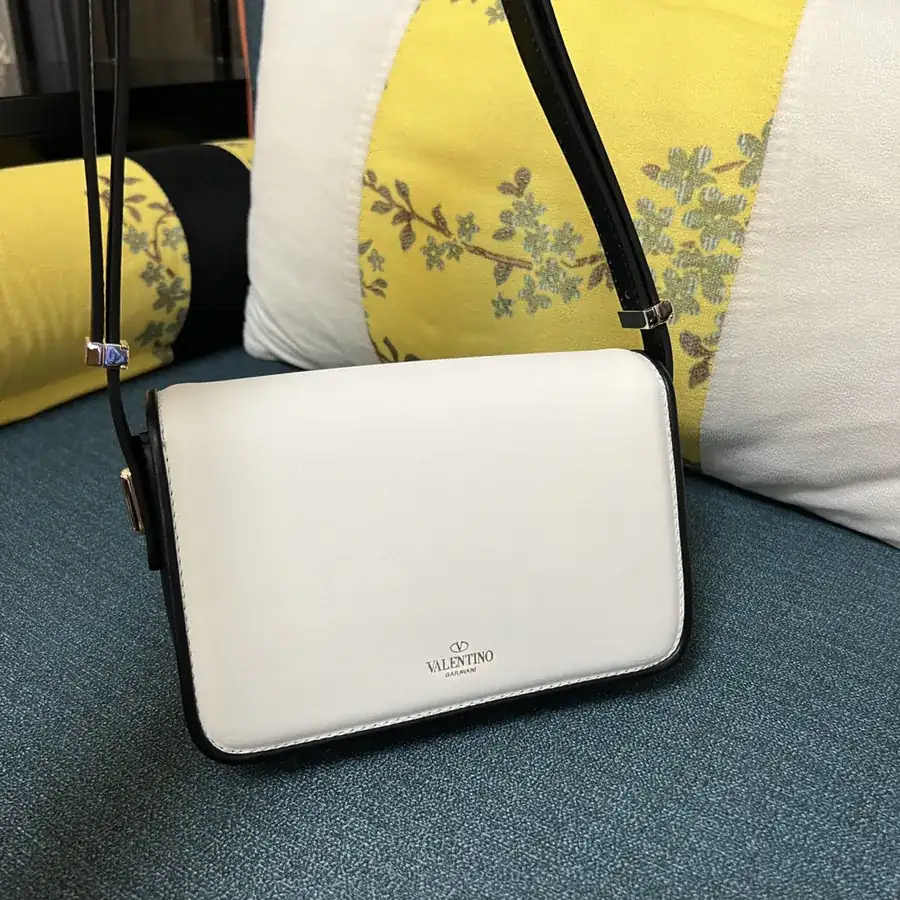 GARAVANI LETTER Mini Calfskin Handbag with V Logo Signature Closure