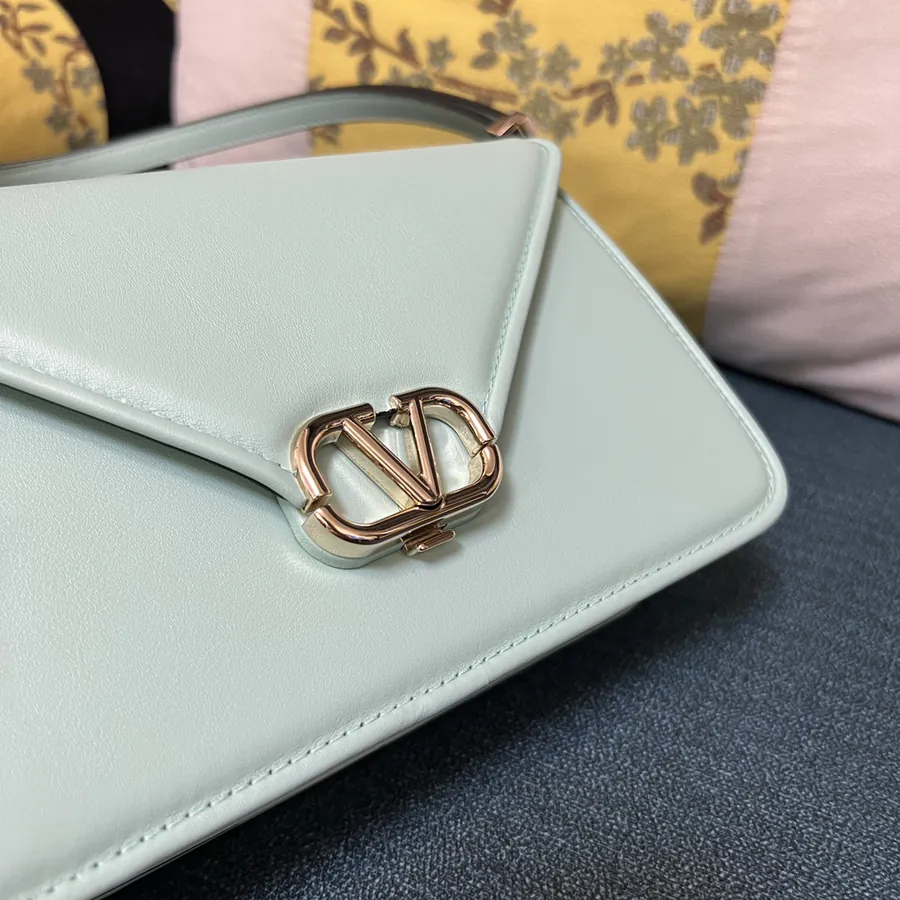 GARAVANI LETTER Large Calfskin Handbag with VLOGO Signature Snap Closure