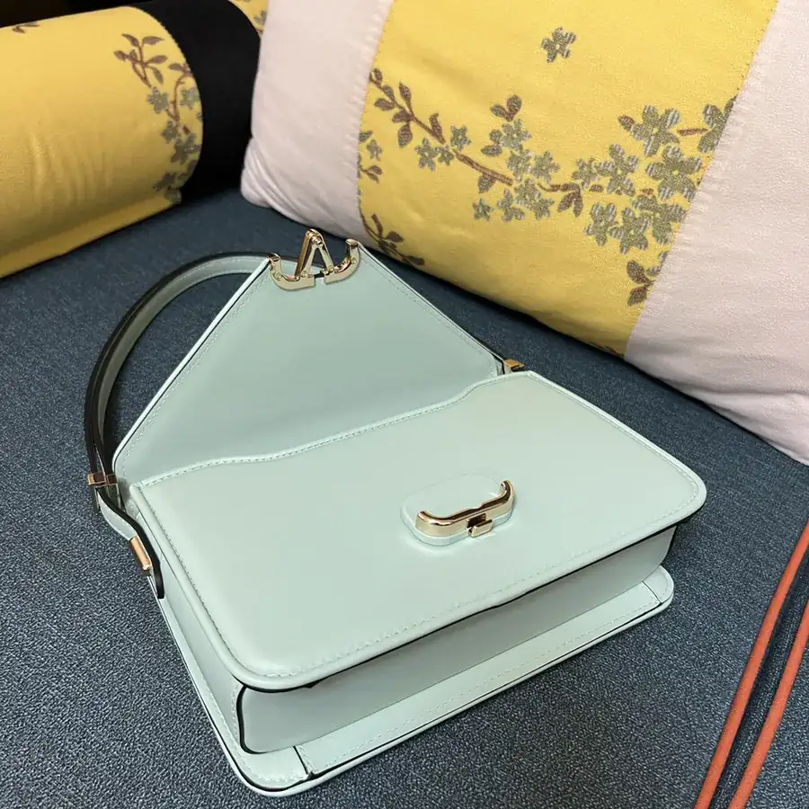 GARAVANI LETTER Large Calfskin Handbag with VLOGO Signature Snap Closure