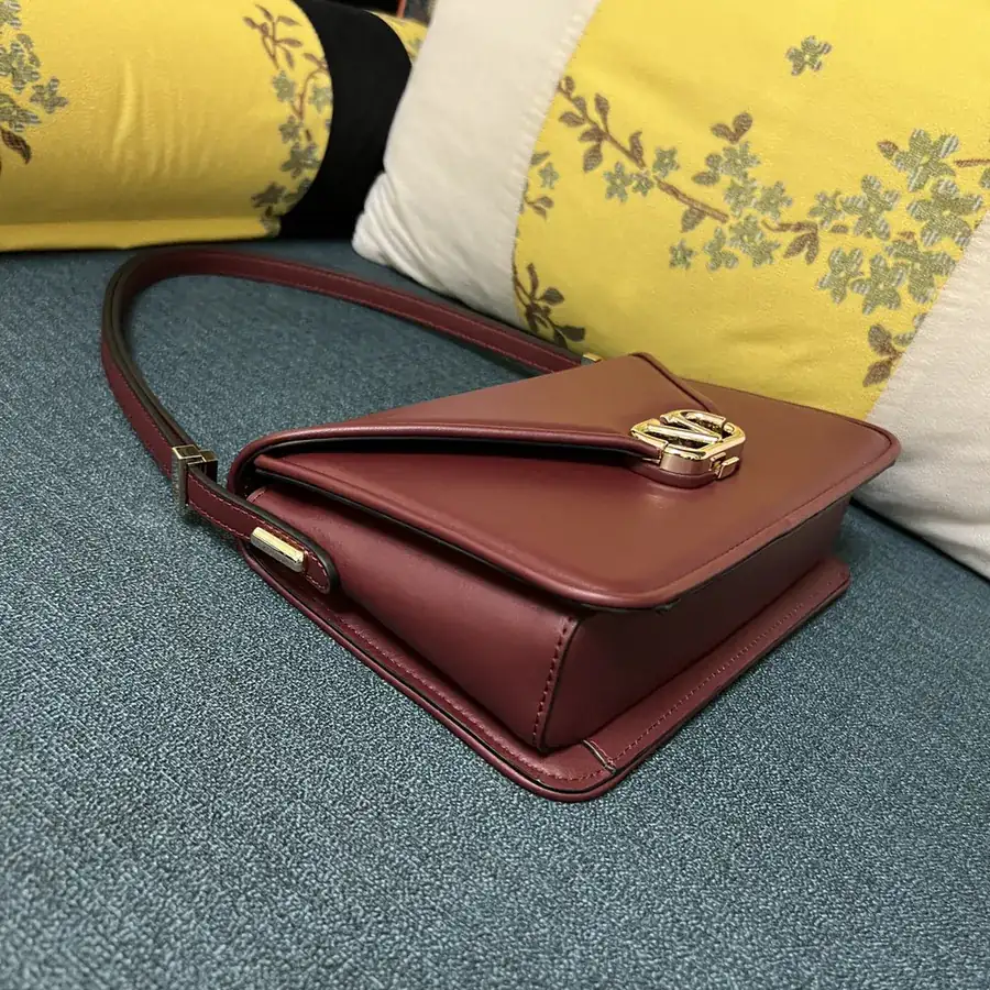 GARAVANI LETTER Large Calfskin Handbag with V Logo Signature Snap Closure