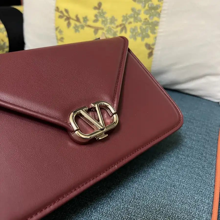 GARAVANI LETTER Large Calfskin Handbag with V Logo Signature Snap Closure