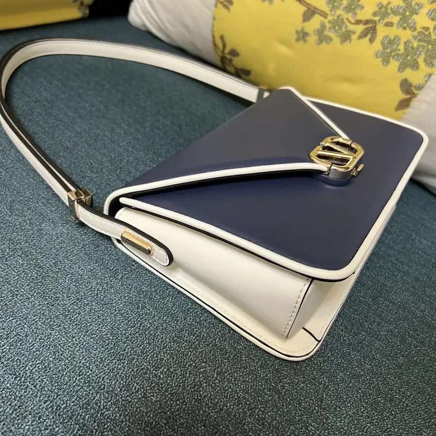 GARAVANI LETTER Large Calfskin Handbag with V Logo Signature Closure