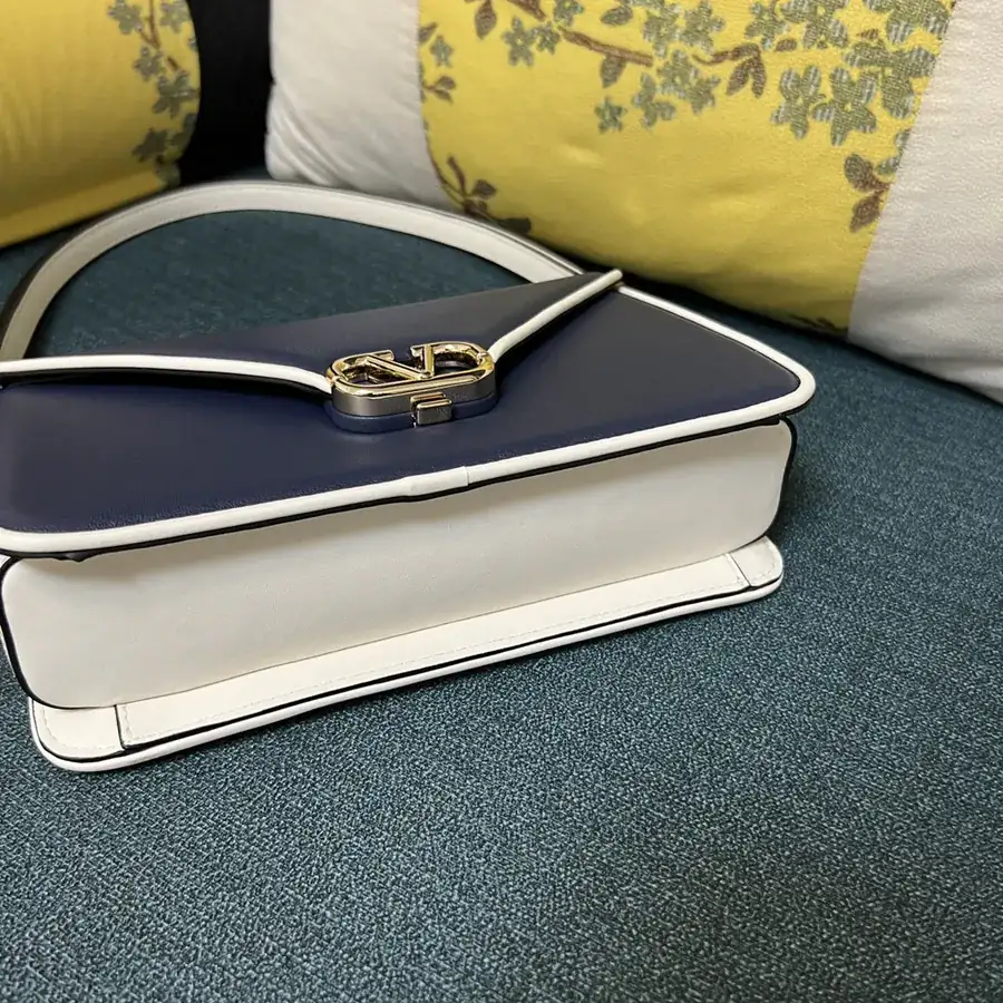 GARAVANI LETTER Large Calfskin Handbag with V Logo Signature Closure