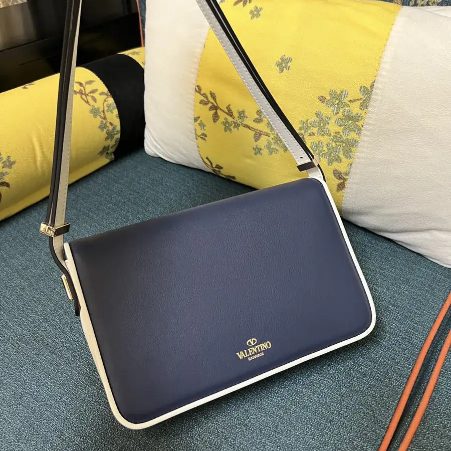 GARAVANI LETTER Large Calfskin Handbag with V Logo Signature Closure