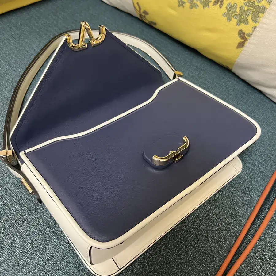 GARAVANI LETTER Large Calfskin Handbag with V Logo Signature Closure