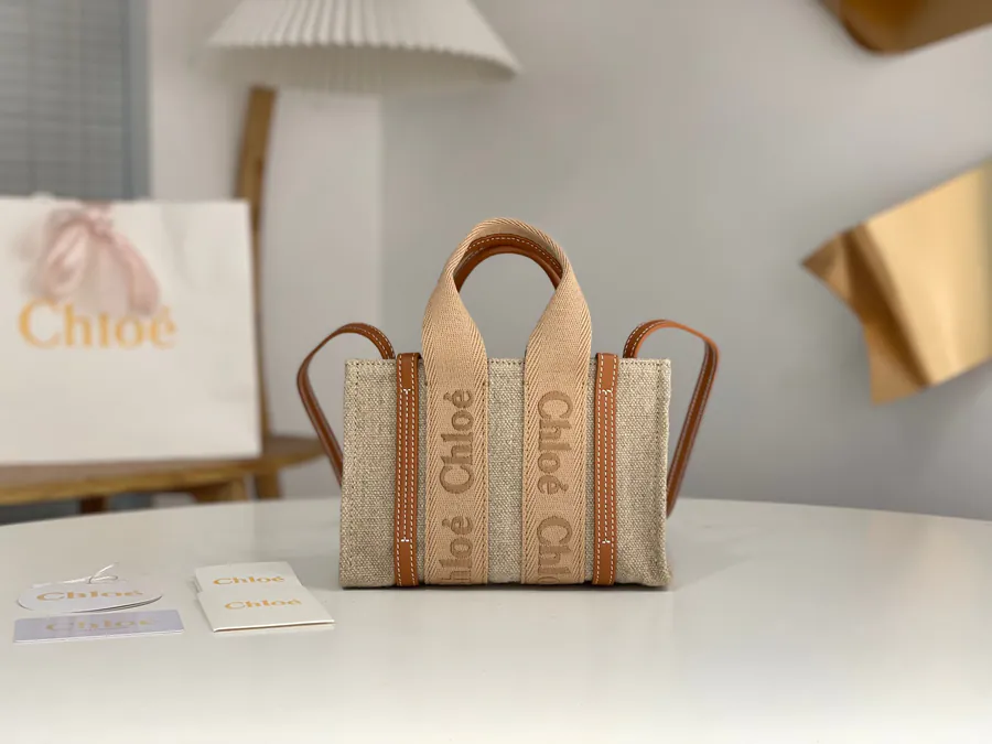 Chloe Woody Mini Tote Sweet Caramel Latte Color