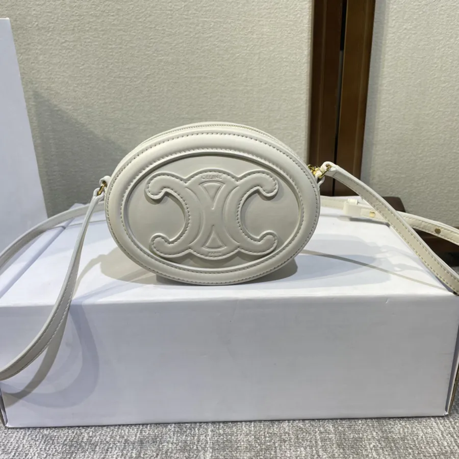 Celine Mini Round Pouch with Pure Steel Hardware
