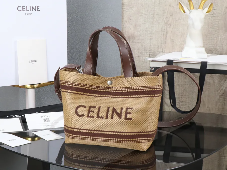 CE New Fabric Tote Bag with Mini Leather Trim