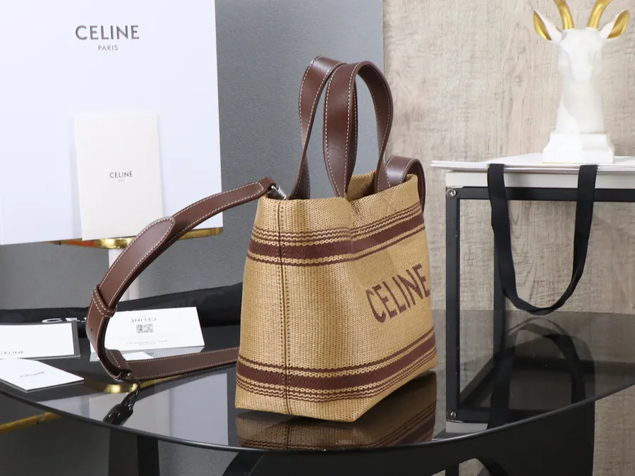 CE New Fabric Tote Bag with Mini Leather Trim