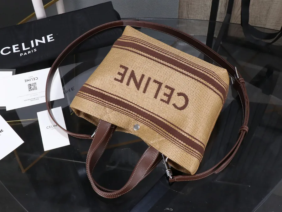 CE New Fabric Tote Bag with Mini Leather Trim
