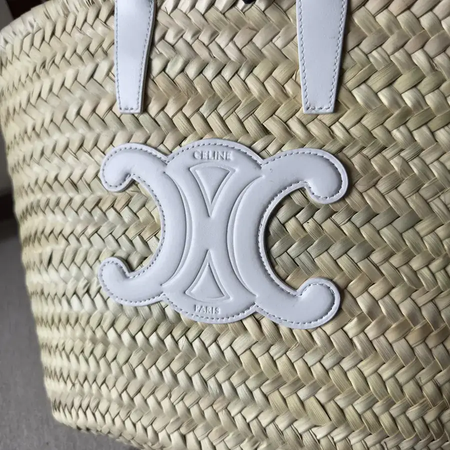 TEEN TRIOMPHE CLASSIC Palm Leaf Trimmed Bucket Bag