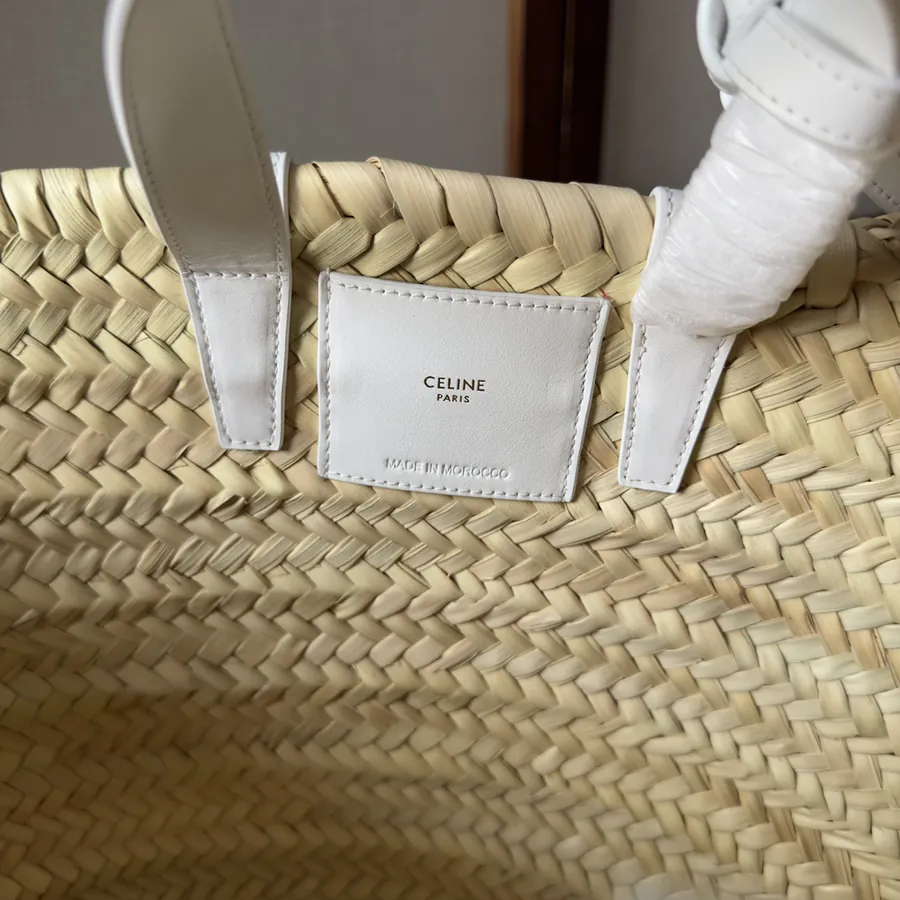 TEEN TRIOMPHE CLASSIC Palm Leaf Trimmed Bucket Bag