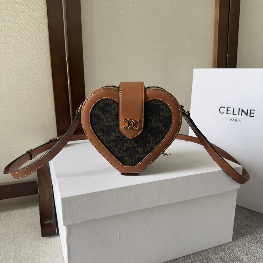 CELIN* 22s TAMBOUR Heart Shape Handbag
