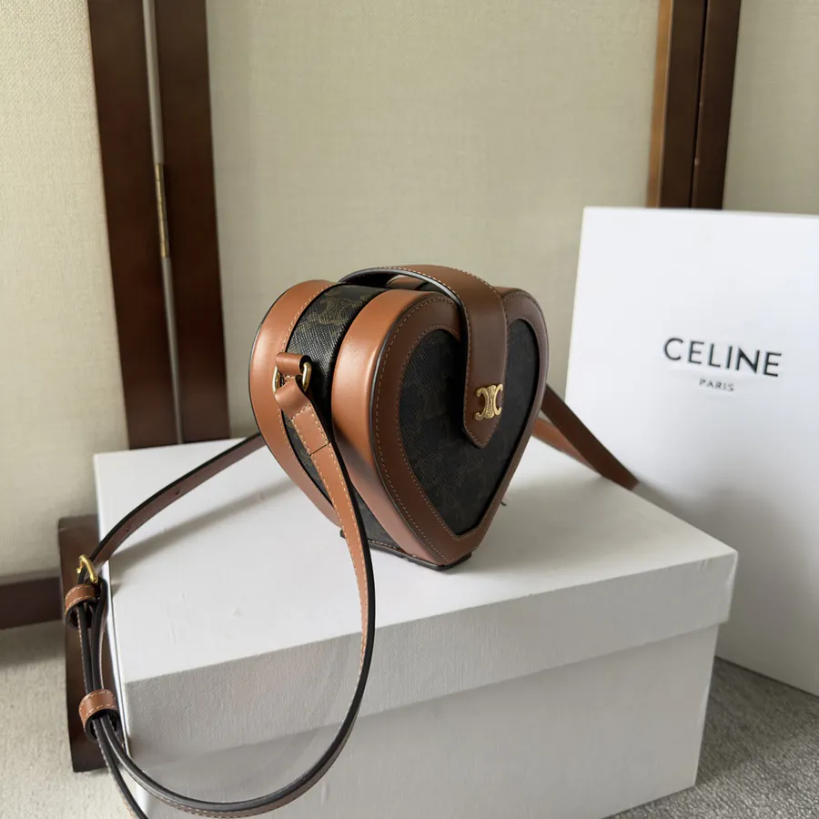 CELIN* 22s TAMBOUR Heart Shape Handbag