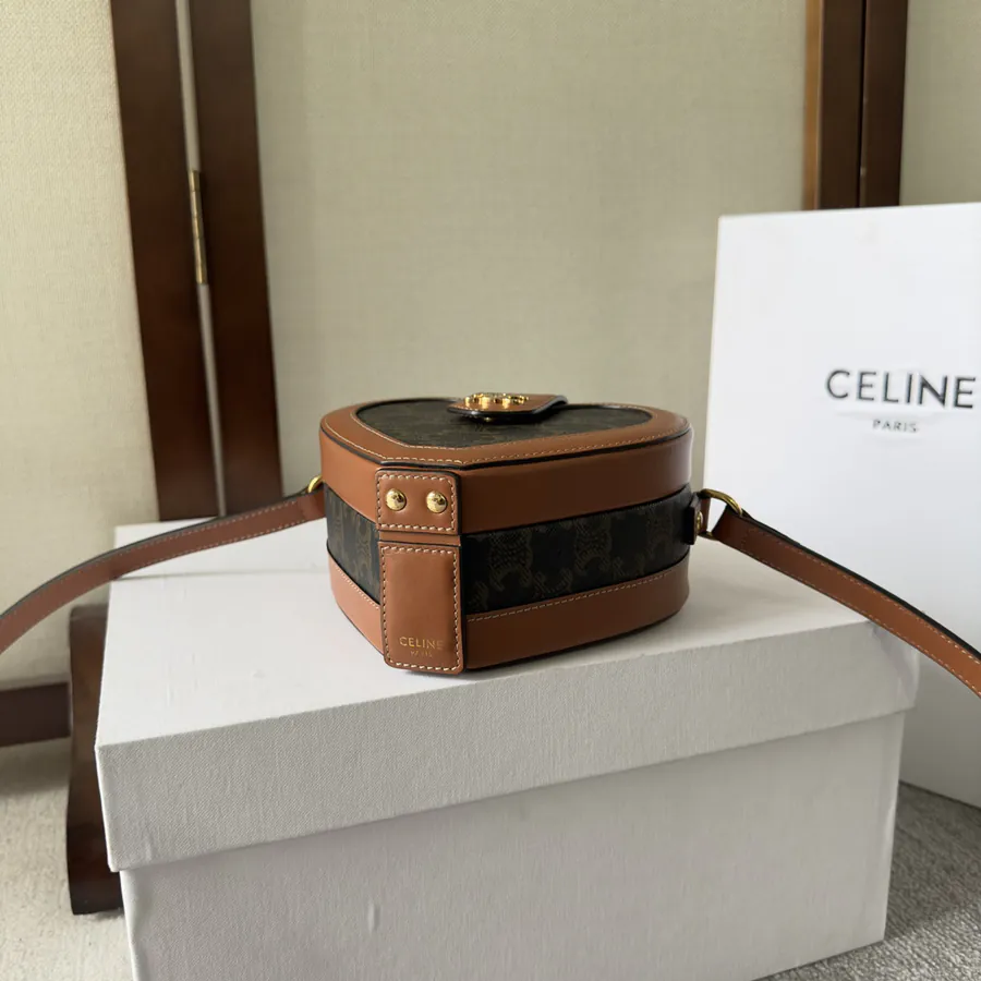CELIN* 22s TAMBOUR Heart Shape Handbag