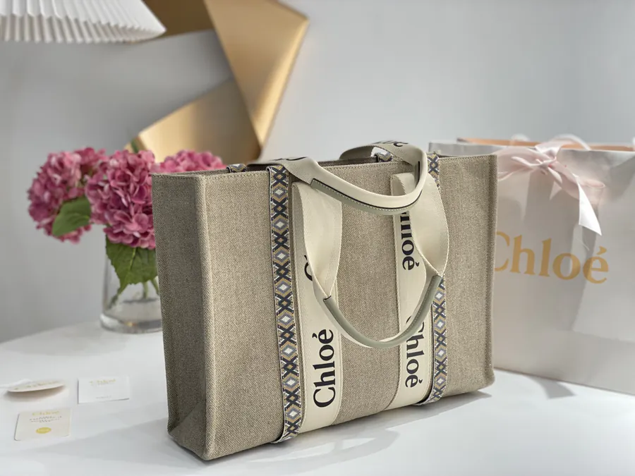 Chloe Woody Patchwork Tote Handmade Embroidery