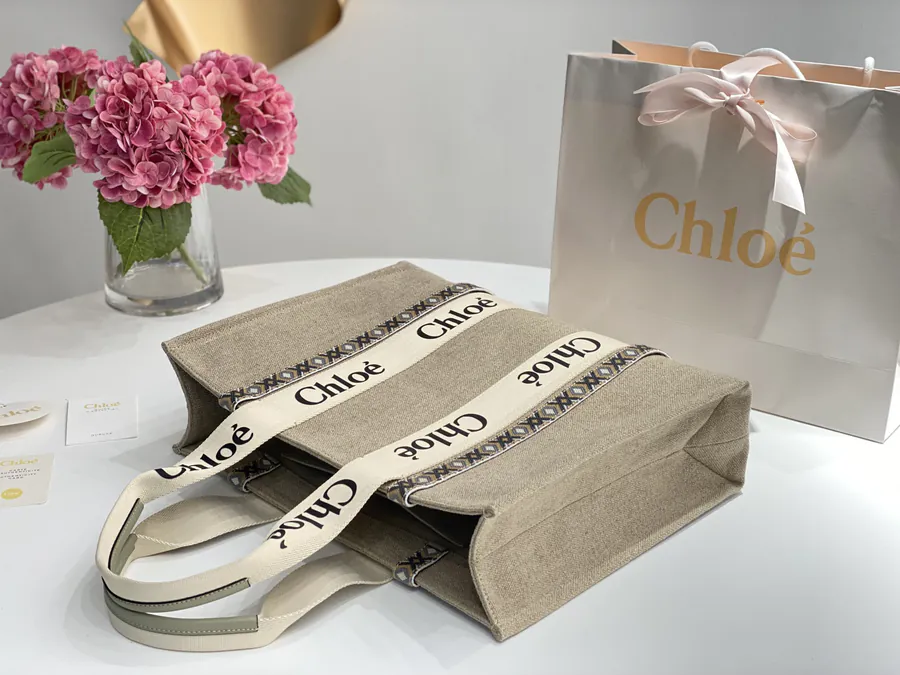 Chloe Woody Patchwork Tote Handmade Embroidery