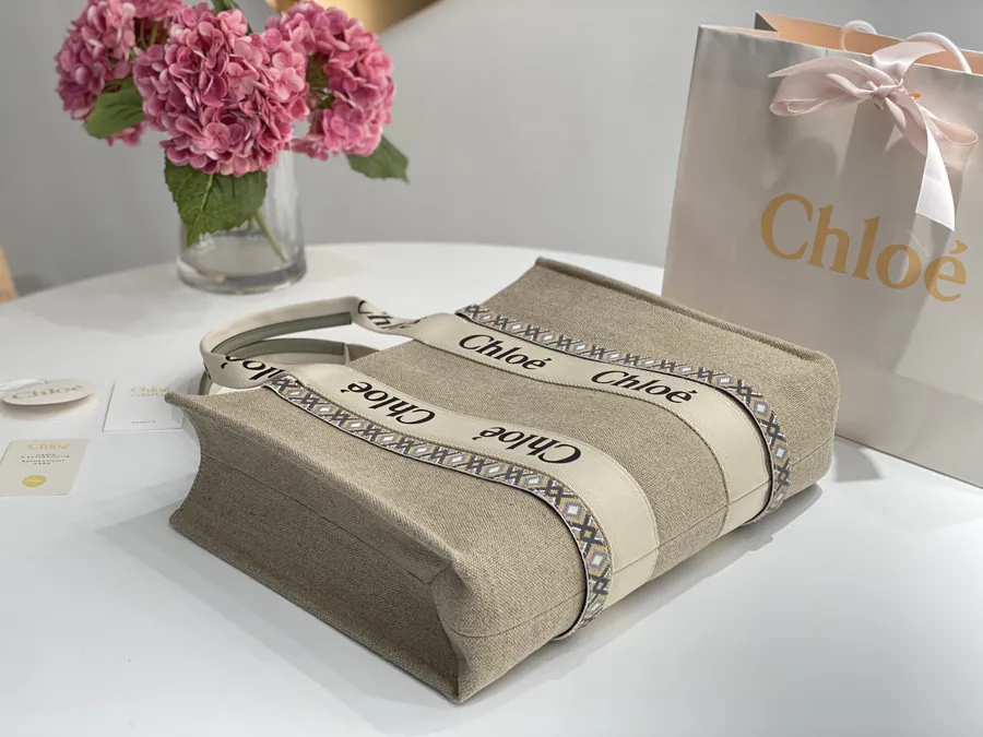 Chloe Woody Patchwork Tote Handmade Embroidery